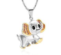 DOTUIARG Cremation Jewelry Elephant Memorial Pendant Urn Necklace for Ashes Stainless Steel Inlaid Crystal Keepsake Gift for Women Men