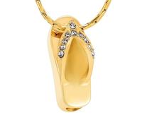 DOTUIARG Cremation Jewelry for Ashes Memorial Necklace Stainless Steel Flip Flop Urn Pendant Loved Ones Ash Holder Keepsake Gift