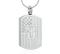 DOTUIARG Cremation Jewelry for Ashes Memorial Urn Necklace Cross Square Pendant Ashes Holder Human Funeral Keepsake