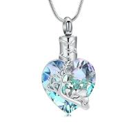 DOTUIARG Cremation Jewelry for Ashes Pendant -Heart Shape Urn Necklace Elephant Keepsake Urn Memorial Ash Jewelry for Women Men