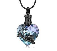 DOTUIARG Cremation Jewelry for Ashes Pendant -Heart Shape Urn Necklace Elephant Keepsake Urn Memorial Ash Jewelry for Women Men