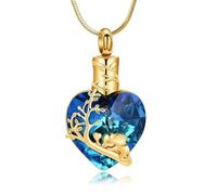 DOTUIARG Cremation Jewelry for Ashes Pendant -Heart Shape Urn Necklace Elephant Keepsake Urn Memorial Ash Jewelry for Women Men