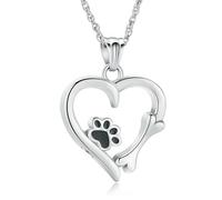 DOTUIARG Cremation Jewelry for Ashes Pendant -Loving Heart Dog Paw Urn Necklace Keepsake Urn Memorial Ash Jewelry for Women Men