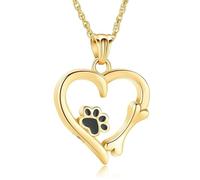 DOTUIARG Cremation Jewelry for Ashes Pendant -Loving Heart Dog Paw Urn Necklace Keepsake Urn Memorial Ash Jewelry for Women Men