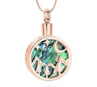 DOTUIARG Cremation Jewelry for Ashes Pendant -Tree Urn Necklace Moon Keepsake Urn Memorial Ash Jewelry for Women Men