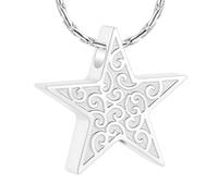 DOTUIARG Cremation Jewelry for Ashes - Star Shape Memorial Urn Necklace Stainless Steel Keepsake Pendant Gift for Women Men