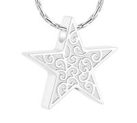 DOTUIARG Cremation Jewelry for Ashes - Star Shape Memorial Urn Necklace Stainless Steel Keepsake Pendant Gift for Women Men