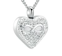 DOTUIARG Cremation Jewelry Heart Urn Necklace for Ashes Holder Keepsake Memorial Urn Pendant for Women