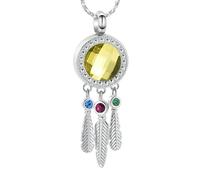 DOTUIARG Cremation Jewelry Memorial Urn Necklace for Human Ashes Pendant Birthstone Cremation Jewelry Keepsake