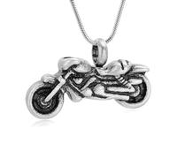 DOTUIARG Cremation Jewelry Motorcycle Urn Necklace for Ashes Riding Keepsake Human Ash Holder Pendant Memorial Gift for Men Women