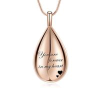 DOTUIARG Cremation Jewelry Teardrop Urn Necklace for Ashes Stainless Steel Memorial Human Pet Ashes Keepsake Pendant for Women Men