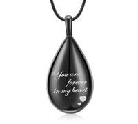 DOTUIARG Cremation Jewelry Teardrop Urn Necklace for Ashes Stainless Steel Memorial Human Pet Ashes Keepsake Pendant for Women Men