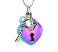 DOTUIARG Cremation Jewelry Urn Necklaces for Ashes Stainless Steel Key with My Heart Urn Pendant Memorial Ash Holder Keepsake Gift