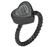 DOTUIARG Cremation Rings for Ashes Glass Heart Shape Urns Finger Ring Stainless Steel Human Pets Ashes Holder Keepsake Urn Jewelry