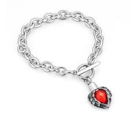 DOTUIARG Cremation Urn Bracelet for Ashes Stainless Steel Crystal Heart Pendant Hand Chain Keepsake Loved Ones Memorial Jewelry