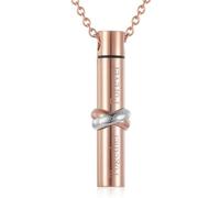 DOTUIARG Cremation Urn Necklace Stainless Steel Memorial Keepsake Cylinder Urn Pendant
