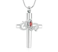 DOTUIARG Cross Cremation Memorial Keepsake Jewelry Ash Holder for Women Men