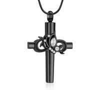 DOTUIARG Cross Cremation Memorial Keepsake Jewelry Ash Holder for Women Men