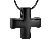 DOTUIARG Cross Cremation Necklace Stainless Steel Urn Necklace for Ashes Keepsake Memorial Human Pet Ashes Pendant Jewelry for Women Men