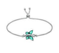 DOTUIARG Crystal Butterfly Cremation Urn Bracelet for Ashes for Women Stainless Steel Keepsake Adjustable Wristband Bangle Jewelry