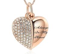 DOTUIARG Crystal Heart Cremation Urn Necklaces for Ashes Jewelry Memorial Keepsake Always in My Heart Funeral Pendant