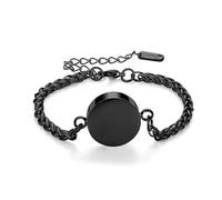 DOTUIARG Custom Round Charm Bracelet for Ashes Stainless Steel Cremation Keepsake Memorial Bangle for Human Pet Ashes Holder