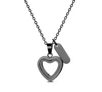 DOTUIARG Customized Glass Heart Cremation Jewelry Necklace for Ashes Memorial Lockets for Ashes Stainless Steel Keepsake Urn Ash Pendant