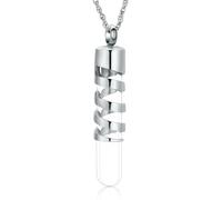 DOTUIARG Cylinder Bottle Urn Necklace for Ashes Glass Cremation Jewelry for Women Men Memorial Human Pet Ashes Keepsake Pendant