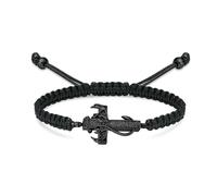 DOTUIARG Fish Hook Cross Urn Bracelet for Ashes for Men Women Handmade Braided Rope Cremation Keepsake Pendant Ashes Holder