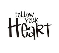 DOTUIARG Follow Your Heart Wall Sticker Living Room Bedroom Home Decoration Mural English Proverbs Background Decor Mural
