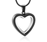 DOTUIARG Glass Heart Urn Necklace for Ashes Women Heart Cremation Jewelry for Ashes Keepsake Memorial Jewelry