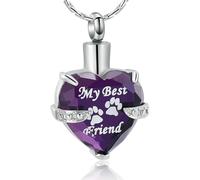DOTUIARG Heart Birthstone Cremation Jewelry for Ashes Memorial Pendant Necklace Women Keepsake Urn Human Pet