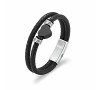 DOTUIARG Heart Cremation Bracelet for Ashes Stainless Steel Urn Memorial Jewelry Braided Wristband Bangle Keepsake for Women Men