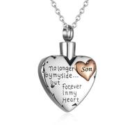 DOTUIARG Heart Cremation Necklace for Human Ashes Stainless Steel Memorial Urn Pendant Keepsake Ashes Jewelry for Loved Ones