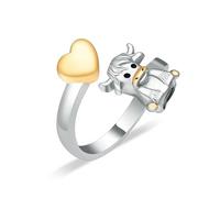 DOTUIARG Heart Cremation Ring for Ashes Memorial Human Pet Ashes Holder Urns Hand Ring Funeral Keepsake Jewelry for Women Men