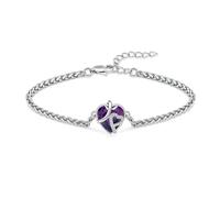 DOTUIARG Heart Shape Urn Bracelet for Ashes for Women Crystal Cremation Keepsake Adjustable Link Bangle Loved Ones Memorial Jewelry Gift