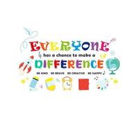 DOTUIARG Inspirational English Slogan Wall Sticker Kids Room Decoration Mural Child Bedroom Decor Cartoon Pattern Home Wallpaper