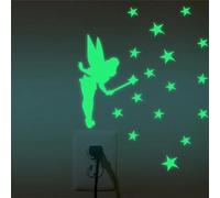DOTUIARG Luminous Cartoon Sticker Glow In The Dark Cat Sticker Fluorescent Fairy Moon Stars Wall Stickers Room Home Decoration