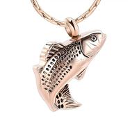 DOTUIARG Memorials Fish Funeral Urn Pendant Stainless Steel Cremation Jewelry For Ashes