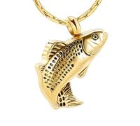 DOTUIARG Memorials Fish Funeral Urn Pendant Stainless Steel Cremation Jewelry For Ashes