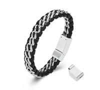 DOTUIARG Men's Braided Memorial Bracelet Cremation Urn Bracelets For Ashes Stainless Steel Keepsake Jewelry Bangle