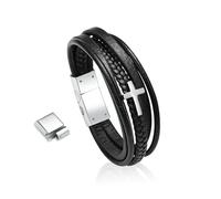 DOTUIARG Multi-layer Urn Bracelet For Human/Pet Ashes With Cross Cremation Keepsake Memorial Jewelry Man Gifts Funeral Bangle