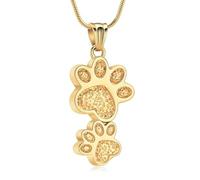 DOTUIARG Paw Print Urn Necklaces for Ashes Stainless Steel Pet Dog Cremation Jewelry Memorial Ash Pendant Keepsake Gift for Women Men