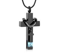 DOTUIARG Pet ashes cremation jewelry, stainless steel cross necklace, commemorative cremation urn, men's and women's