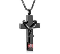 DOTUIARG Pet ashes cremation jewelry, stainless steel cross necklace, commemorative cremation urn, men's and women's
