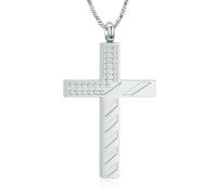 DOTUIARG Pet ashes cremation jewelry, stainless steel cross necklace, commemorative cremation urn, men's and women's