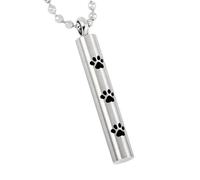 DOTUIARG Pet ashes cremation jewelry stainless steel cylinder necklace commemorative cremation urn suitable for both men and