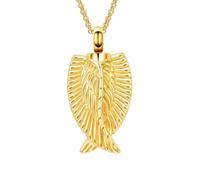 DOTUIARG Pet ashes cremation jewelry, stainless steel double wing necklace, commemorative cremation urn, men and women