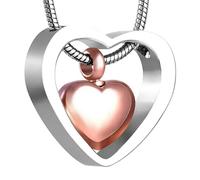 DOTUIARG Pet ashes cremation jewelry, stainless steel heart-shaped necklace, commemorative cremation urn, men's and women's