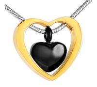 DOTUIARG Pet ashes cremation jewelry, stainless steel heart-shaped necklace, commemorative cremation urn, men's and women's